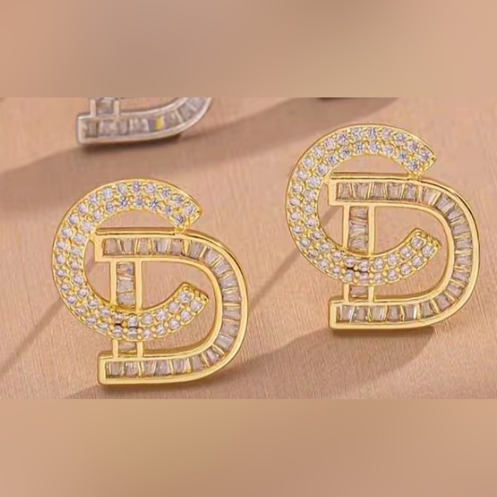 Fashion Jewelry Gold and Silver “CD” Inspired Earrings (Brand New)